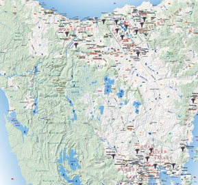 Tasmania Wine & Gastronomy Map with Breweries and Distilleries