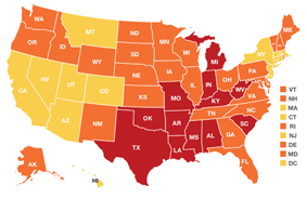 Adult Obesity Rate by State, 2011